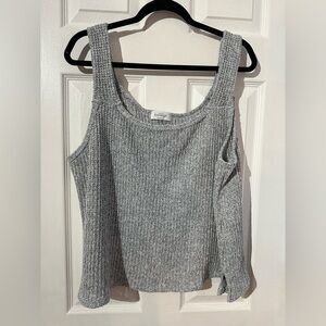 Kaileigh Heather Gray Cold Shoulder Tank Top